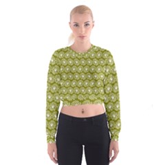 Gerbera Daisy Vector Tile Pattern Cropped Sweatshirt by GardenOfOphir