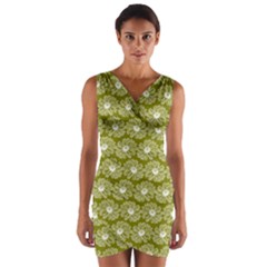 Gerbera Daisy Vector Tile Pattern Wrap Front Bodycon Dress by GardenOfOphir