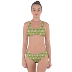 Gerbera Daisy Vector Tile Pattern Criss Cross Bikini Set by GardenOfOphir