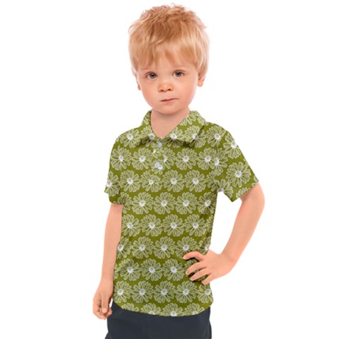 Gerbera Daisy Vector Tile Pattern Kids  Polo Tee by GardenOfOphir