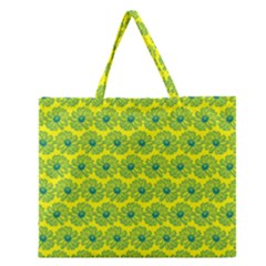 Gerbera Daisy Vector Tile Pattern Zipper Large Tote Bag by GardenOfOphir