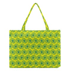 Gerbera Daisy Vector Tile Pattern Medium Tote Bag by GardenOfOphir