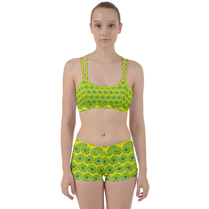 Gerbera Daisy Vector Tile Pattern Perfect Fit Gym Set