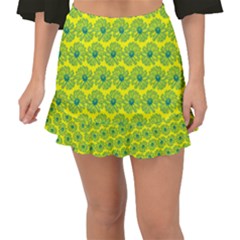 Gerbera Daisy Vector Tile Pattern Fishtail Mini Chiffon Skirt