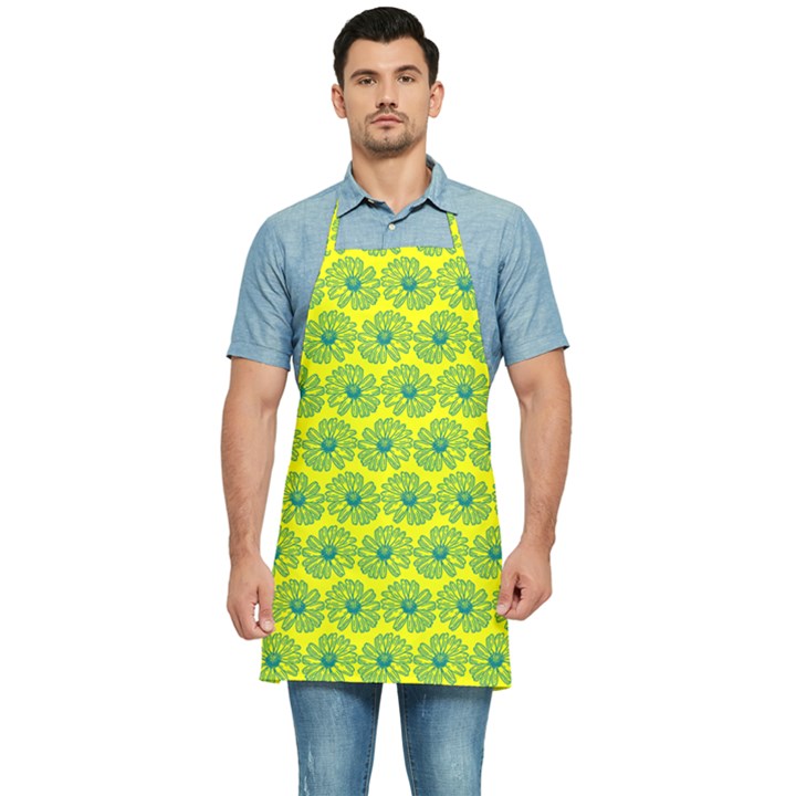 Gerbera Daisy Vector Tile Pattern Kitchen Apron