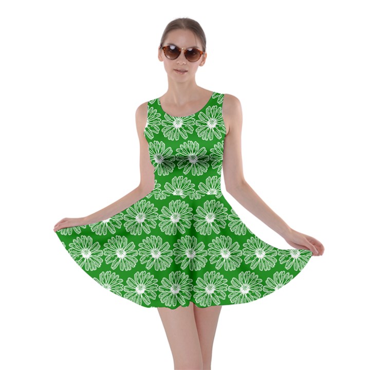 Gerbera Daisy Vector Tile Pattern Skater Dress