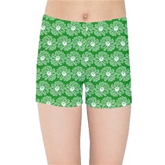 Gerbera Daisy Vector Tile Pattern Kids  Sports Shorts by GardenOfOphir