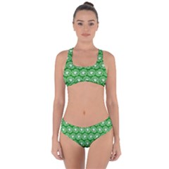 Gerbera Daisy Vector Tile Pattern Criss Cross Bikini Set by GardenOfOphir