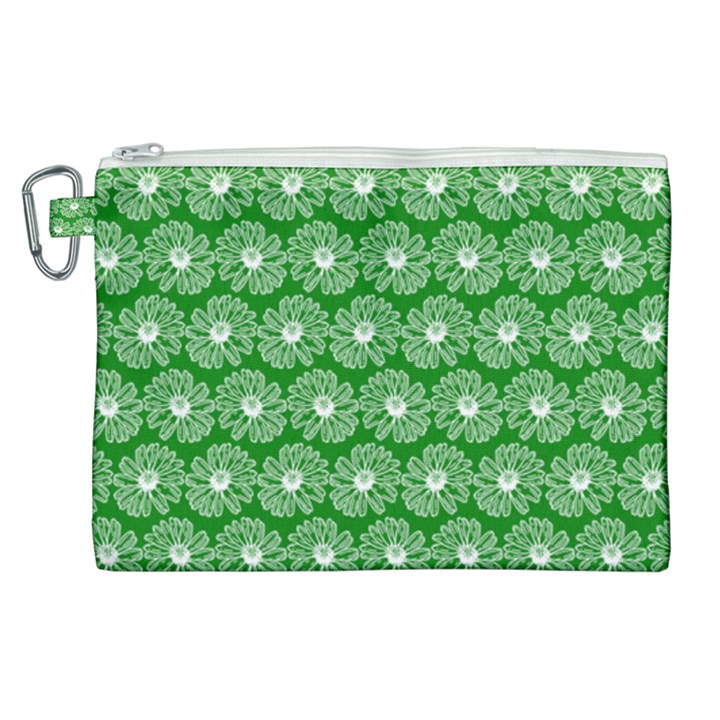 Gerbera Daisy Vector Tile Pattern Canvas Cosmetic Bag (XL)