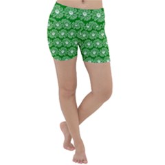 Gerbera Daisy Vector Tile Pattern Lightweight Velour Yoga Shorts by GardenOfOphir