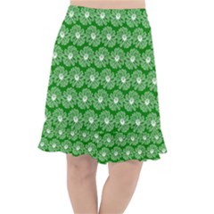 Gerbera Daisy Vector Tile Pattern Fishtail Chiffon Skirt by GardenOfOphir