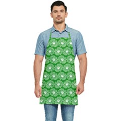 Gerbera Daisy Vector Tile Pattern Kitchen Apron by GardenOfOphir