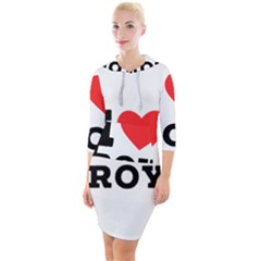 I Love Roy Quarter Sleeve Hood Bodycon Dress by ilovewhateva