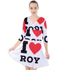 I Love Roy Quarter Sleeve Front Wrap Dress by ilovewhateva