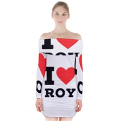 I Love Roy Long Sleeve Off Shoulder Dress by ilovewhateva