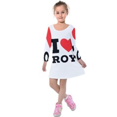 I Love Roy Kids  Long Sleeve Velvet Dress by ilovewhateva