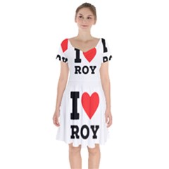 I Love Roy Short Sleeve Bardot Dress by ilovewhateva