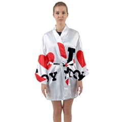 I Love Roy Long Sleeve Satin Kimono by ilovewhateva