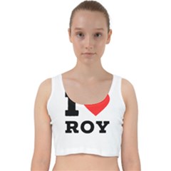 I Love Roy Velvet Racer Back Crop Top by ilovewhateva