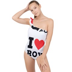 I Love Roy Frilly One Shoulder Swimsuit by ilovewhateva