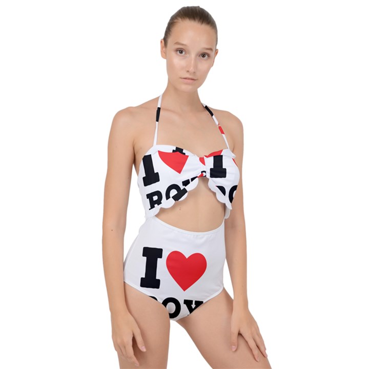 I love roy Scallop Top Cut Out Swimsuit