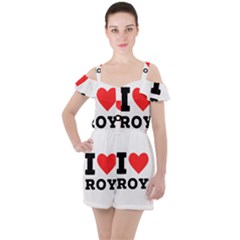 I Love Roy Ruffle Cut Out Chiffon Playsuit by ilovewhateva