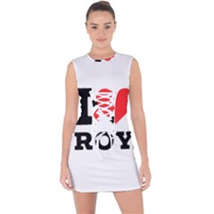 I Love Roy Lace Up Front Bodycon Dress by ilovewhateva