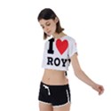 I love roy Tie Back Short Sleeve Crop Tee View2