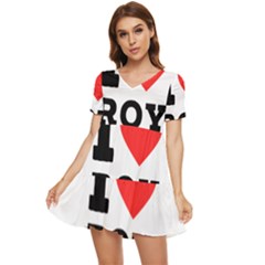 I Love Roy Tiered Short Sleeve Babydoll Dress by ilovewhateva