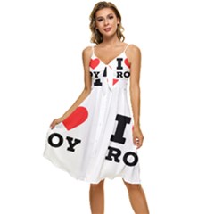 I Love Roy Sleeveless Tie Front Chiffon Dress by ilovewhateva