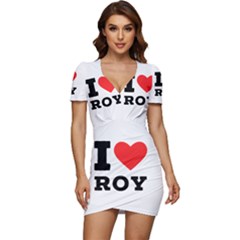 I Love Roy Low Cut Cap Sleeve Mini Dress by ilovewhateva