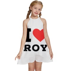 I Love Roy Kids  Halter Collar Waist Tie Chiffon Dress by ilovewhateva