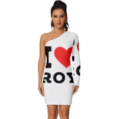 I Love Roy Long Sleeve One Shoulder Mini Dress by ilovewhateva