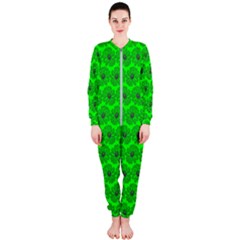 Gerbera Daisy Vector Tile Pattern Onepiece Jumpsuit (ladies) by GardenOfOphir