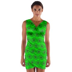 Gerbera Daisy Vector Tile Pattern Wrap Front Bodycon Dress by GardenOfOphir