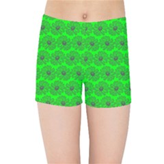 Gerbera Daisy Vector Tile Pattern Kids  Sports Shorts by GardenOfOphir