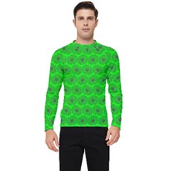 Gerbera Daisy Vector Tile Pattern Men s Long Sleeve Rash Guard by GardenOfOphir