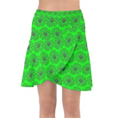 Gerbera Daisy Vector Tile Pattern Wrap Front Skirt by GardenOfOphir