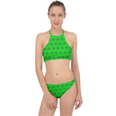 Gerbera Daisy Vector Tile Pattern Racer Front Bikini Set by GardenOfOphir