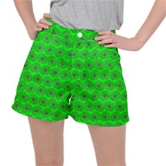 Gerbera Daisy Vector Tile Pattern Women s Ripstop Shorts by GardenOfOphir