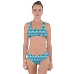 Gerbera Daisy Vector Tile Pattern Criss Cross Bikini Set by GardenOfOphir