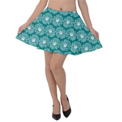 Gerbera Daisy Vector Tile Pattern Velvet Skater Skirt by GardenOfOphir