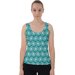 Gerbera Daisy Vector Tile Pattern Velvet Tank Top by GardenOfOphir