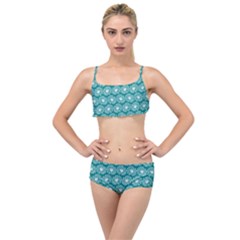 Gerbera Daisy Vector Tile Pattern Layered Top Bikini Set by GardenOfOphir