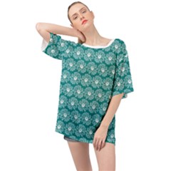 Gerbera Daisy Vector Tile Pattern Oversized Chiffon Top