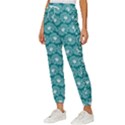 Gerbera Daisy Vector Tile Pattern Women s Cropped Drawstring Pants View2