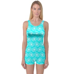 Gerbera Daisy Vector Tile Pattern One Piece Boyleg Swimsuit