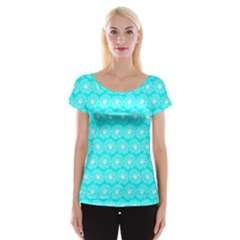 Gerbera Daisy Vector Tile Pattern Cap Sleeve Top