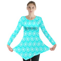 Gerbera Daisy Vector Tile Pattern Long Sleeve Tunic 