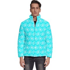 Gerbera Daisy Vector Tile Pattern Men s Puffer Bubble Jacket Coat